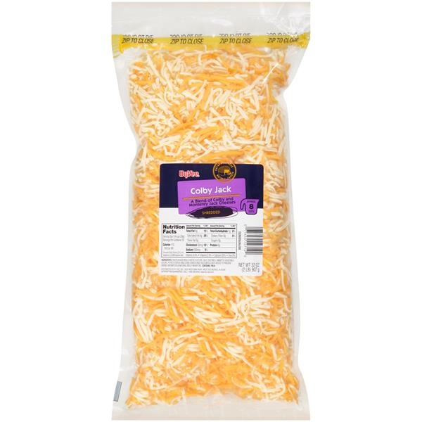 slide 1 of 1, Hy-vee Colby Jack A Blend Of Colby And Monterey Jack Shredded Cheeses, 32 oz