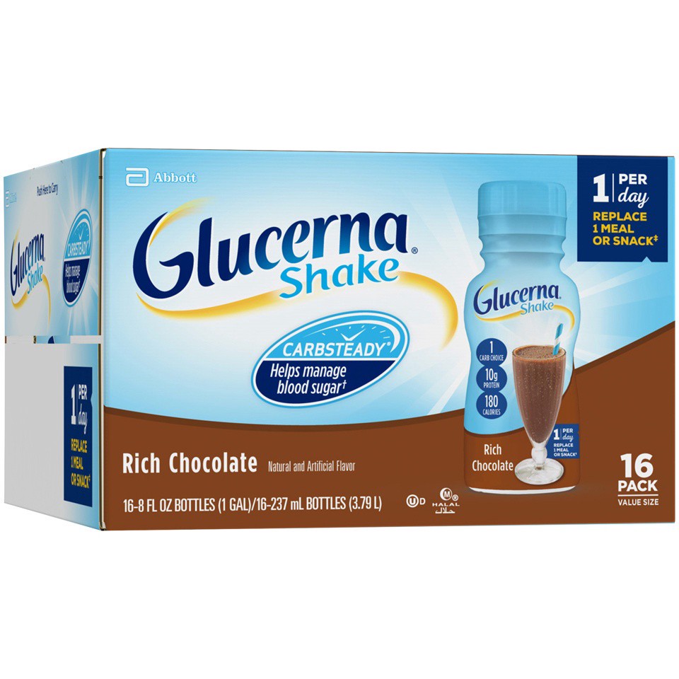 slide 7 of 15, Glucerna Value Size Original Rich Chocolate Shake 16 Bottles - 16 ct, 16 ct