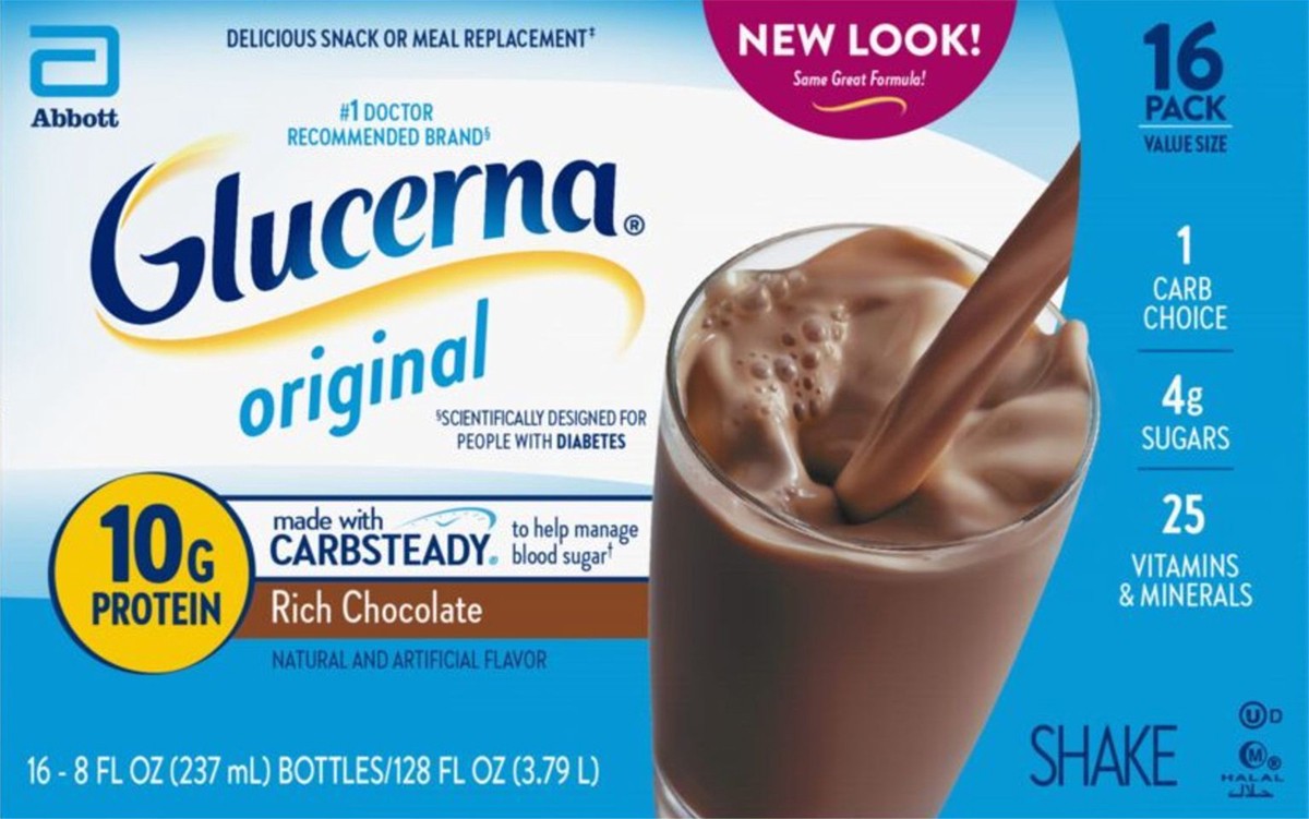 slide 1 of 15, Glucerna Value Size Original Rich Chocolate Shake 16 Bottles - 16 ct, 16 ct