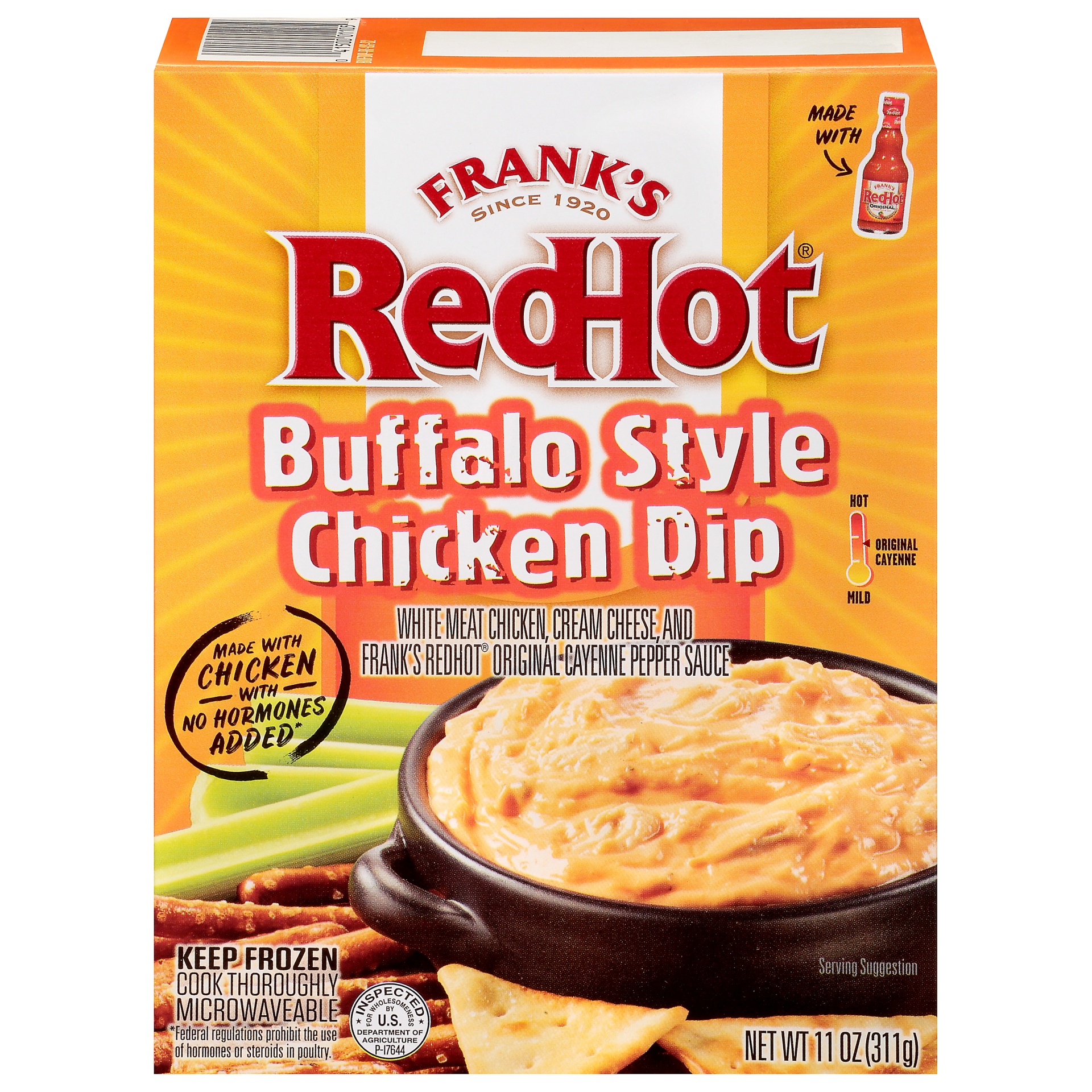 slide 1 of 6, Frank's RedHot Buffalo Style Frozen Chicken Dip, 11 oz