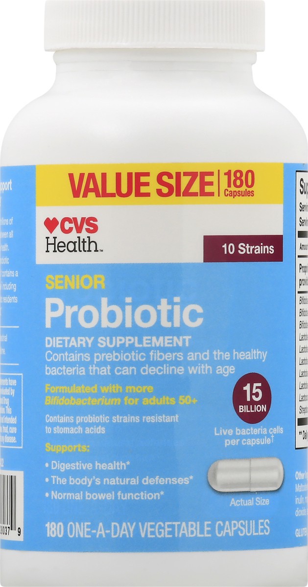 slide 2 of 10, CVS Health Senior Wellness Probiotic Capsules, 180 Ct, 180 ct