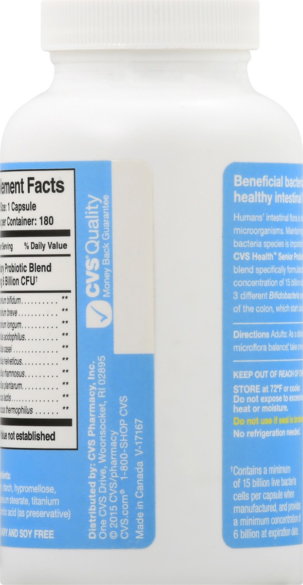 slide 8 of 10, CVS Health Senior Wellness Probiotic Capsules, 180 Ct, 180 ct
