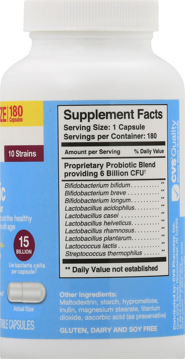 slide 6 of 10, CVS Health Senior Wellness Probiotic Capsules, 180 Ct, 180 ct
