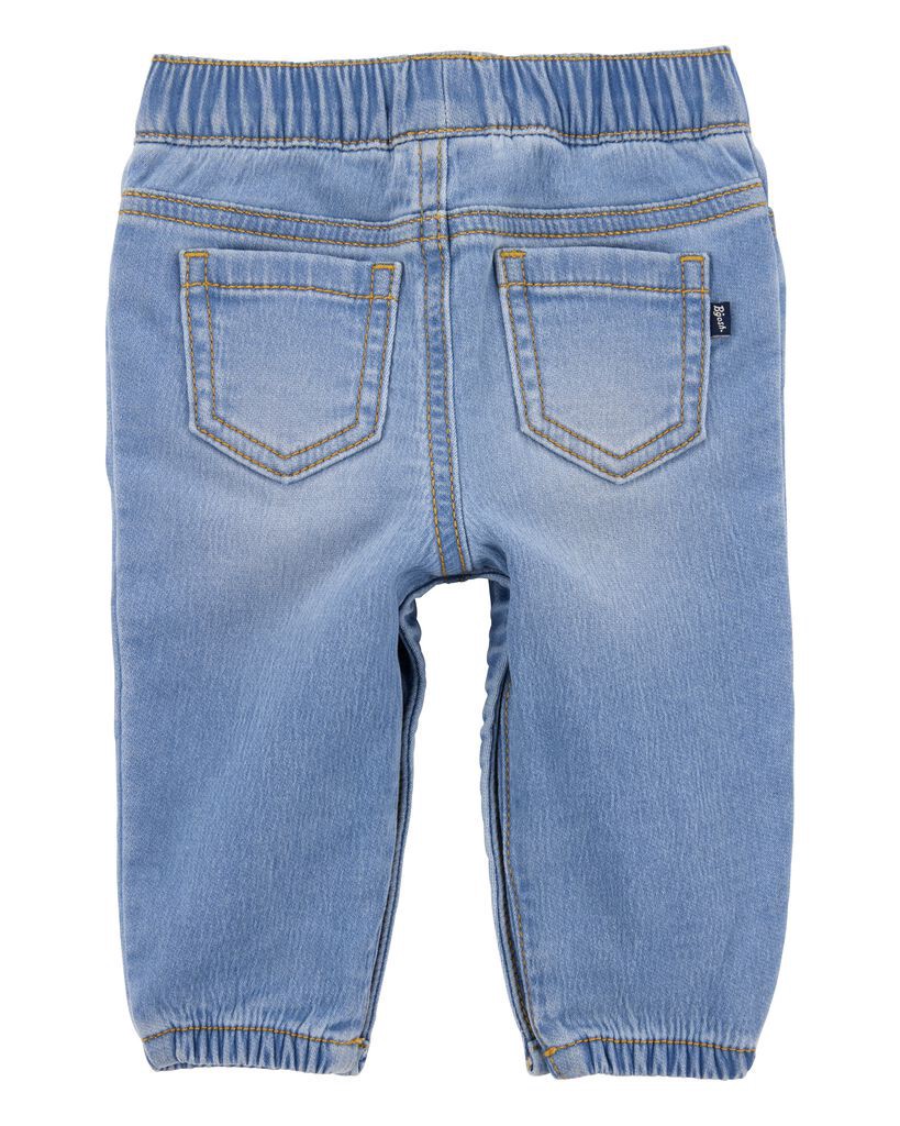 slide 3 of 4, Oshkosh Baby Pull-On Jeans With Snap Leg Closures Blue 24M, 1 ct