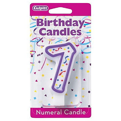slide 1 of 1, Culpitt Birthday Candles Numeral Candle 7, 1 ct