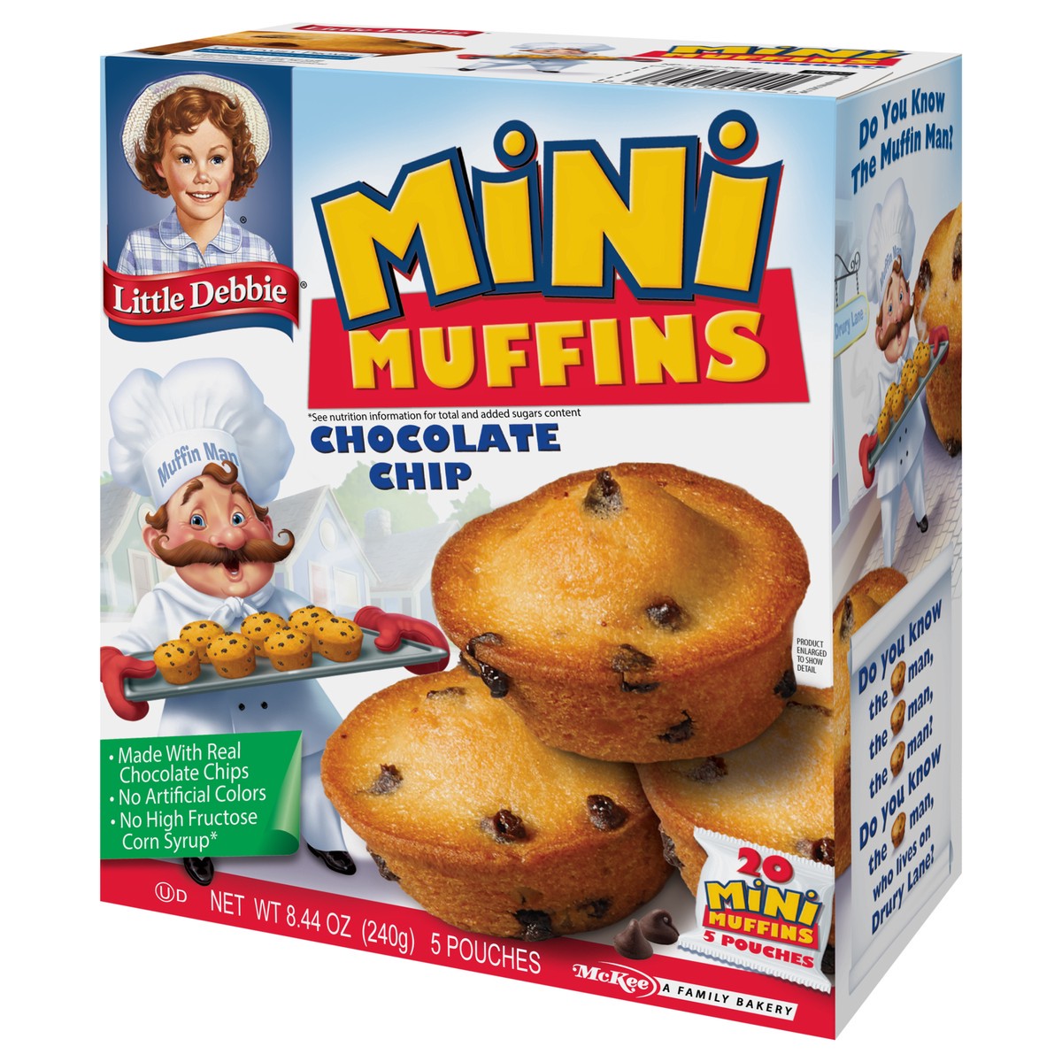 slide 3 of 9, Little Debbie Snack Cakes, Little Debbie Family Pack Mini Muffins (chocolate chip), 5 ct