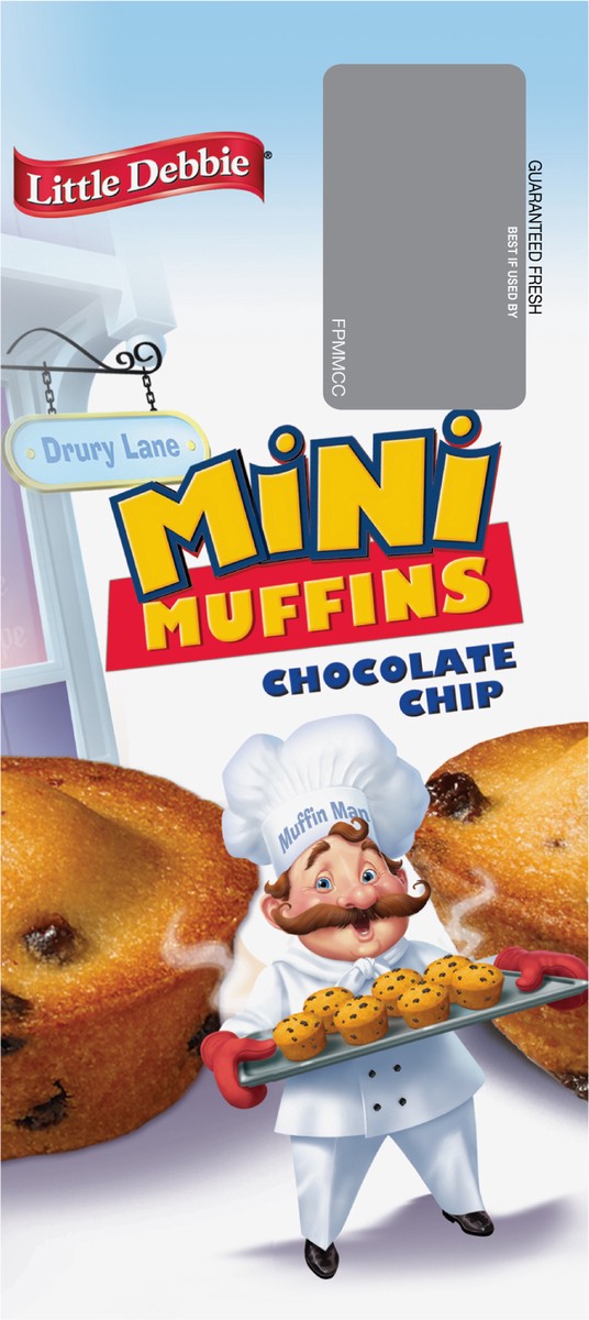 slide 7 of 9, Little Debbie Snack Cakes, Little Debbie Family Pack Mini Muffins (chocolate chip), 5 ct