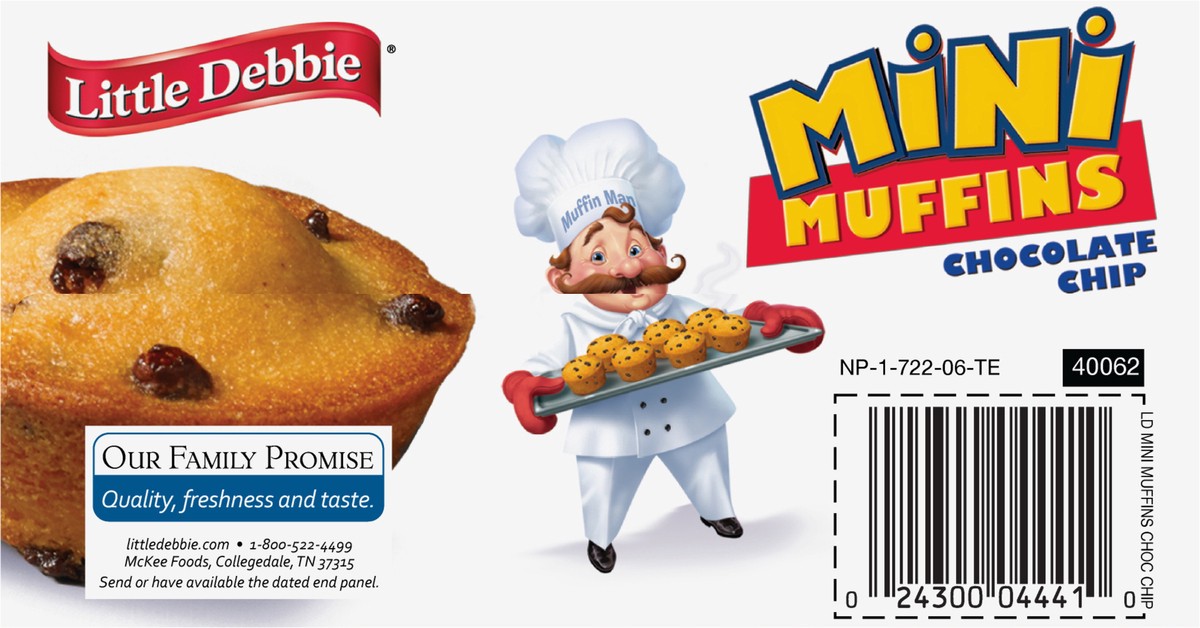 slide 9 of 9, Little Debbie Snack Cakes, Little Debbie Family Pack Mini Muffins (chocolate chip), 5 ct