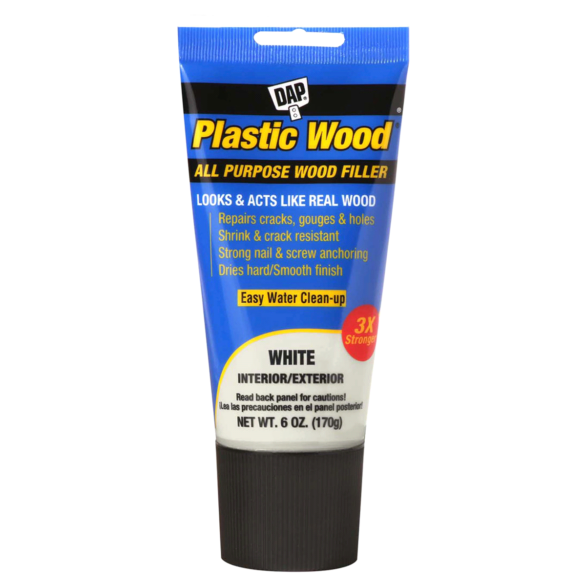 slide 1 of 5, Plastic Wood Latex Wood Filler, White, 6 oz