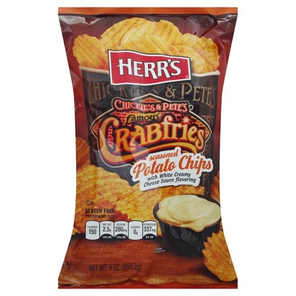 slide 1 of 1, Herr's Chickie & Pete's Crabfries Seasoned Potato Chips, 9 oz