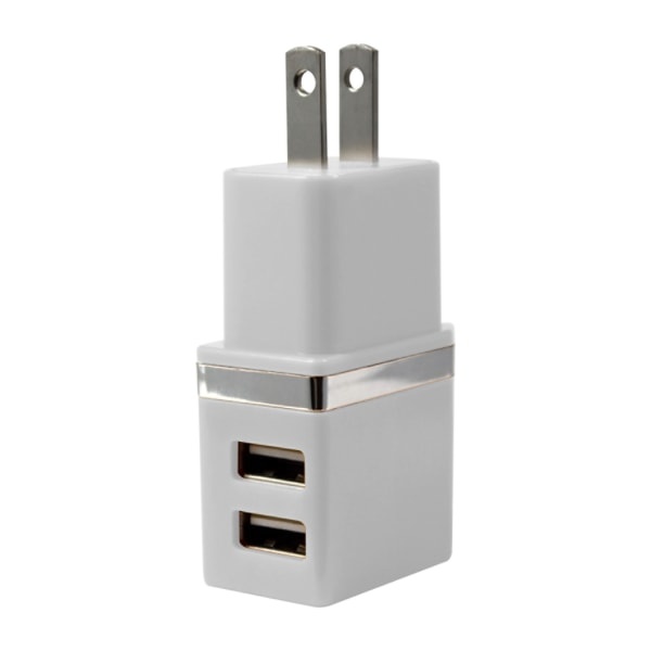 slide 1 of 5, Duracell Dual Usb Wall Charger, Metallic White, 1 ct