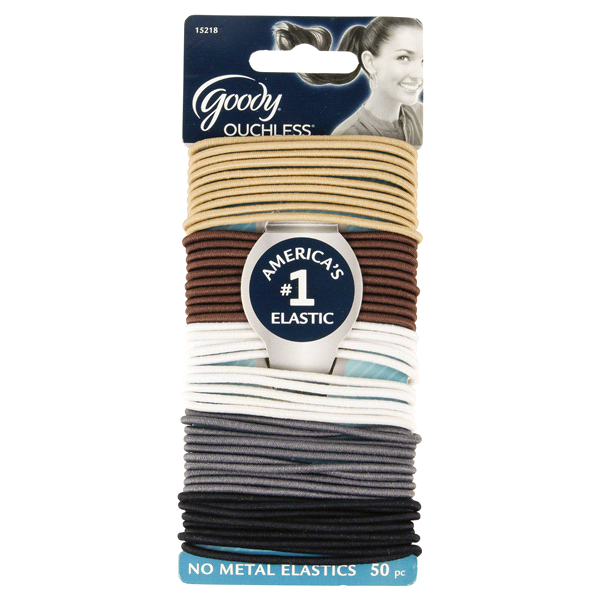 slide 1 of 1, Goody Ouchless Thin Braided Elastics, Neutral, 51 pc