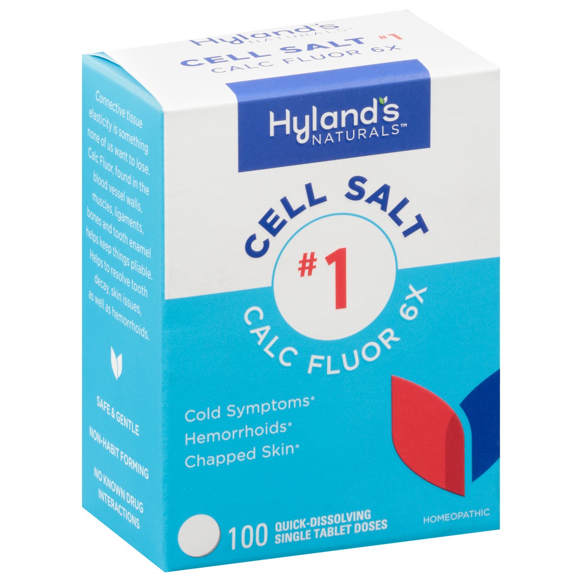 slide 5 of 9, Hyland's Naturals Doses Calc Fluor 6X Cell Salt No. 1 100 Quick-Dissolving Single Tablet, 100 ct