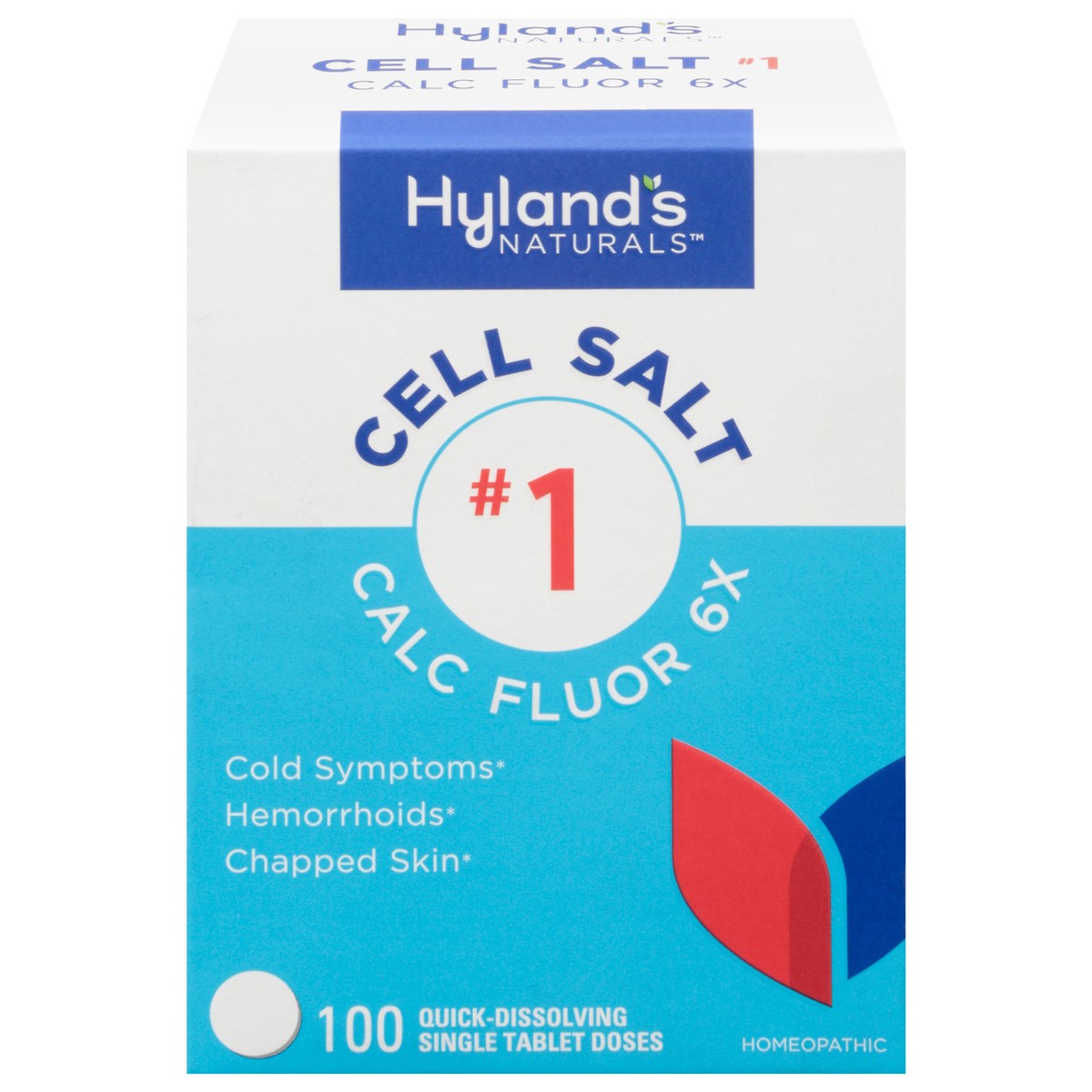 slide 1 of 9, Hyland's Naturals Doses Calc Fluor 6X Cell Salt No. 1 100 Quick-Dissolving Single Tablet, 100 ct