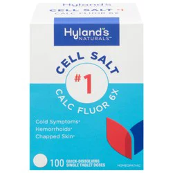 Hyland's Naturals Calc Fluor 6X Cell Salt No. 1 100 Quick-Dissolving Single Tablet