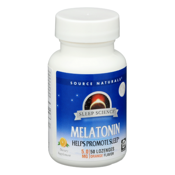 slide 1 of 1, Source Naturals Melatonin Orange Lozenges, 50 ct