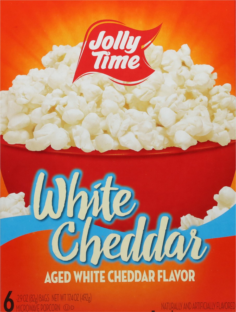 slide 5 of 15, Jolly Time White Cheddar Microwave Popcorn 6 - 2.9 oz Bags, 6 ct