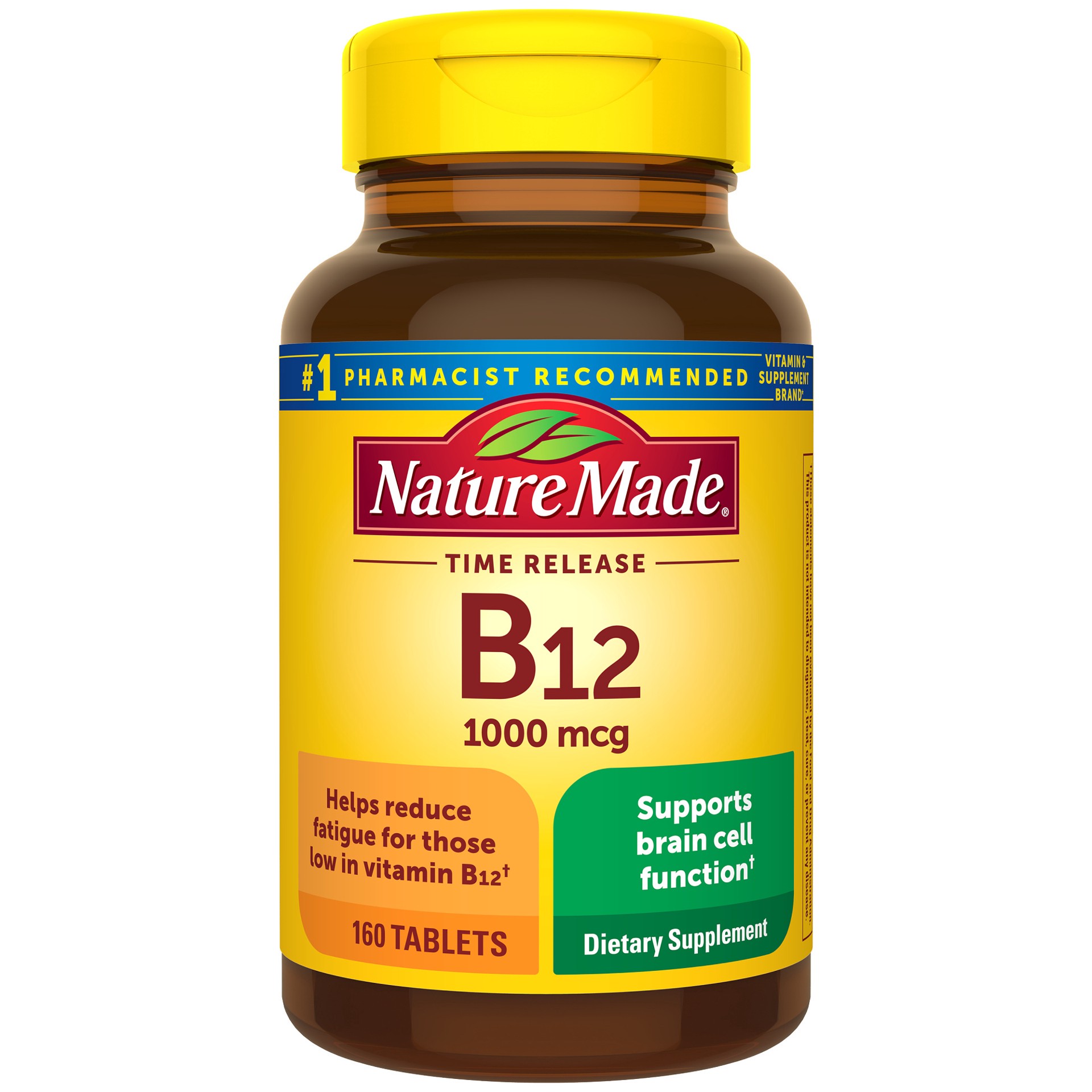 slide 1 of 1, Nature Made Vitamin B12 1000 mcg, Dietary Supplement For Energy Metabolism Support, 160 Time Release Tablets, 160 Day Supply, 160 ct