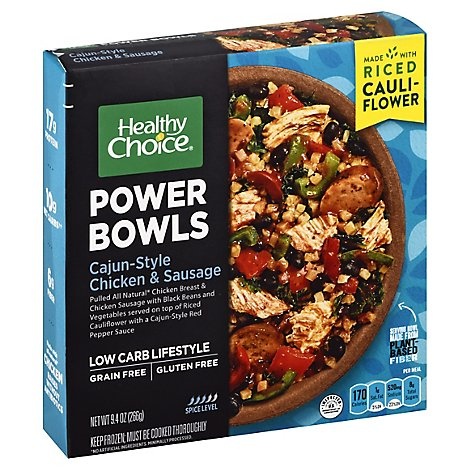 slide 1 of 1, Healthy Choice Power Bowls Cajun-Style Chicken And Sausage With Riced, 9.4 oz