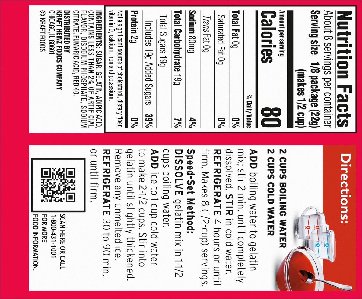 slide 7 of 9, Jell-O Strawberry Banana Artificially Flavored Gelatin Dessert Mix, Family Size, 6 oz Box, 6 oz