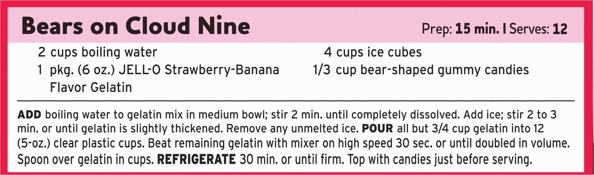 slide 2 of 9, Jell-O Strawberry Banana Artificially Flavored Gelatin Dessert Mix, Family Size, 6 oz Box, 6 oz