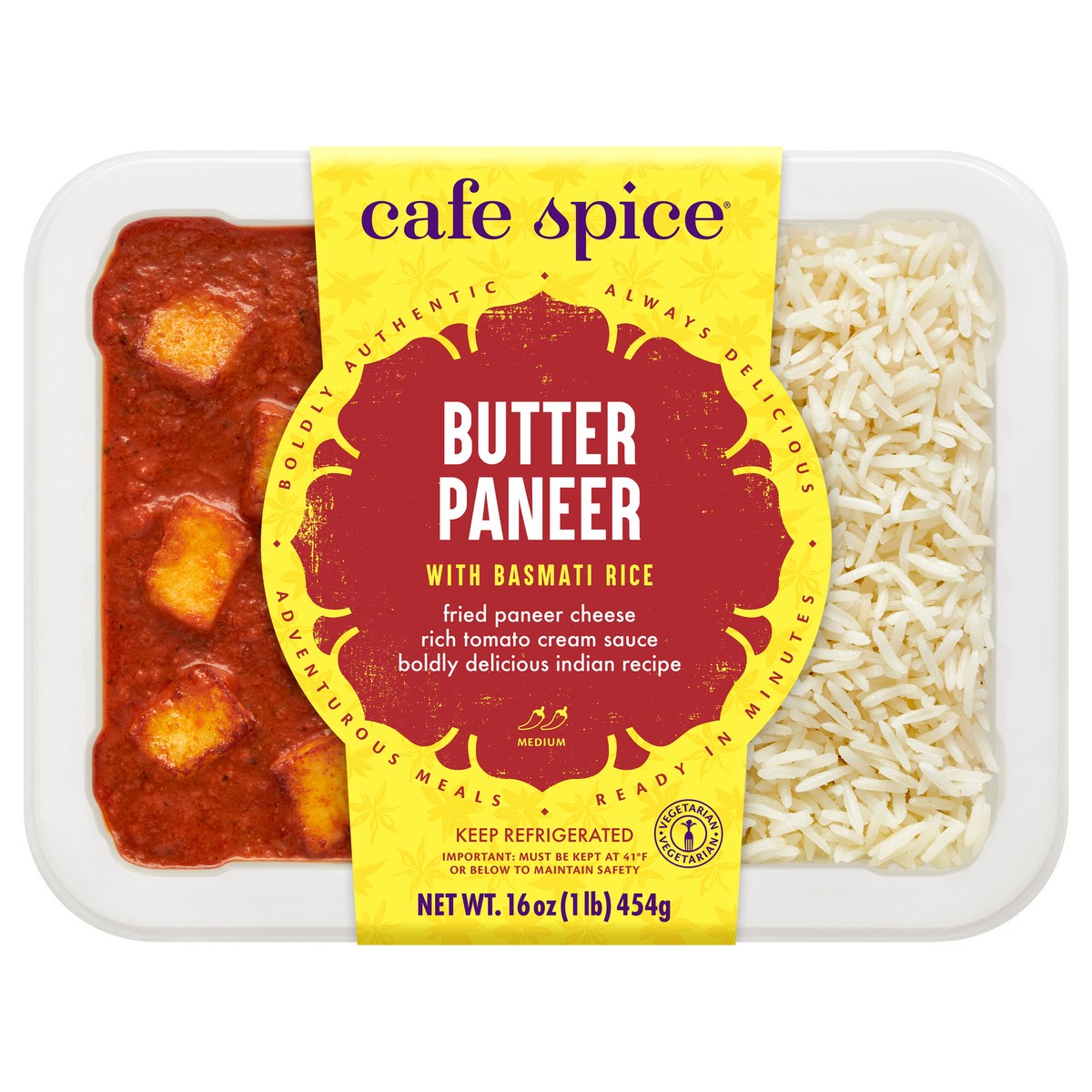 slide 1 of 11, Café Spice Butter Paneer with Basmati Rice Combo, 16 oz