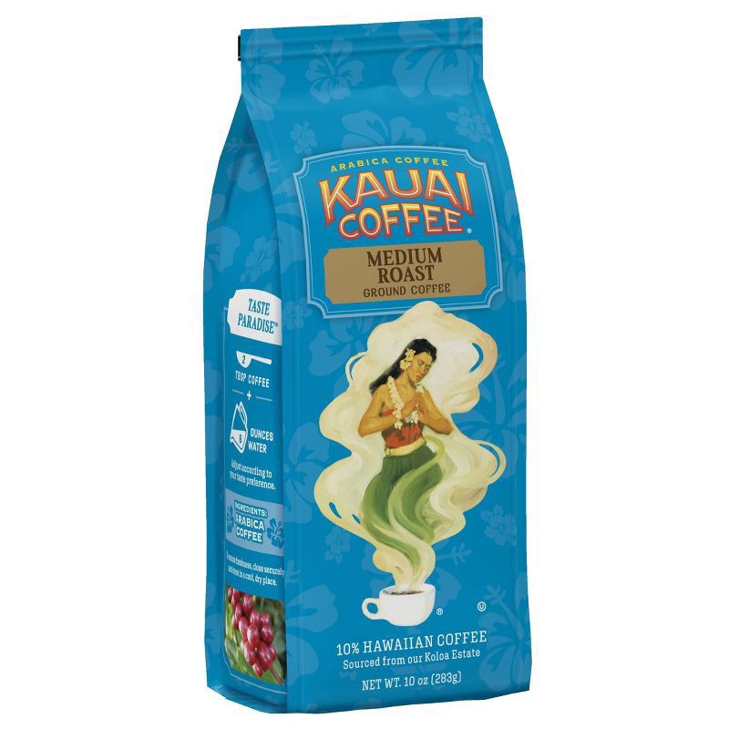 slide 1 of 5, Kauai Coffee Medium Roast Ground Coffee 10 oz. Bag, 10 oz