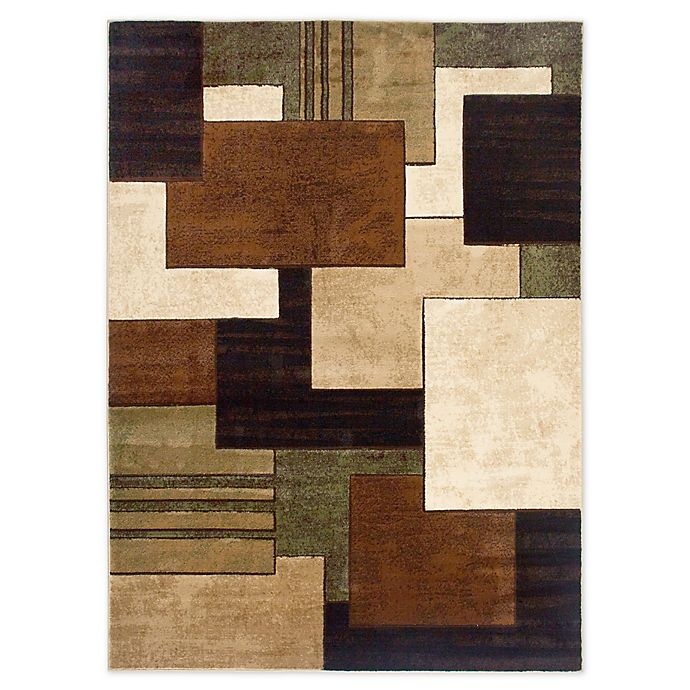 slide 1 of 6, Home Dynamix Tribeca Heat Set Box Area Rug - Brown/Green, 5 ft 3 in x 7 ft 2 in