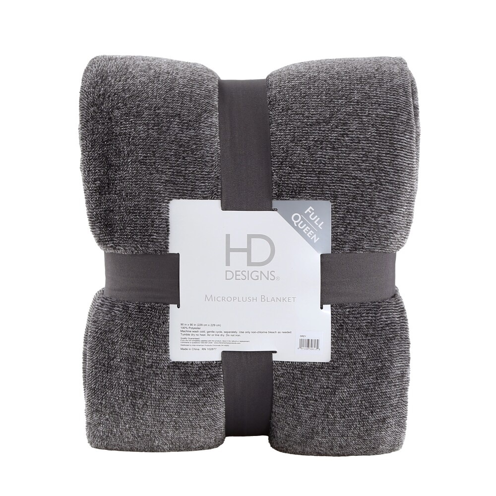 slide 1 of 1, HD Designs Microplush Blanket - Gray, Twin Size