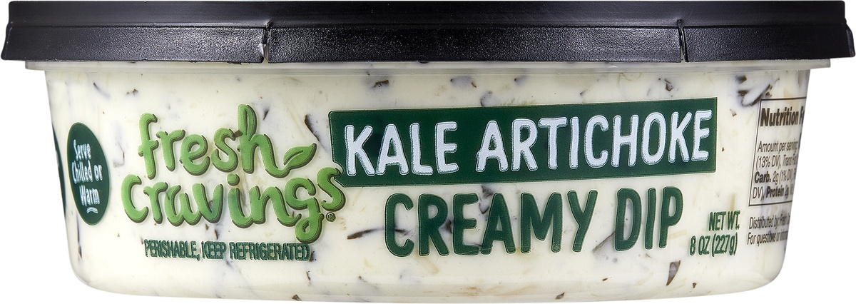 slide 6 of 8, Fresh Cravings Kale Artichoke Dip, 8 oz