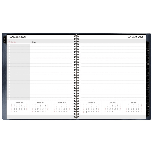 slide 5 of 6, Office Depot 2025-2026 Office Depot 13-Month Monthly Planner, 9"" X 11"", Navy, January To January, Od710717, 1 ct