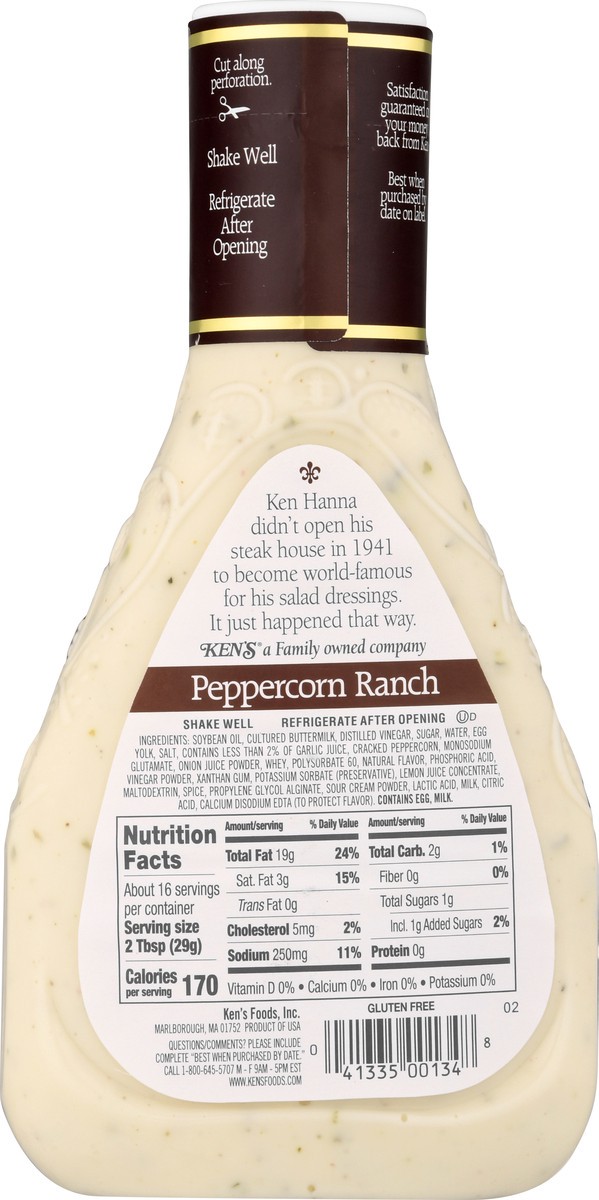 slide 6 of 12, Ken's Steak House Peppercorn Ranch Dressing 16 oz, 16 oz