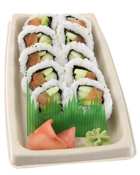 slide 1 of 1, Nori Sushi Salmon Roll 10 Piece, 10 pc; 7 oz