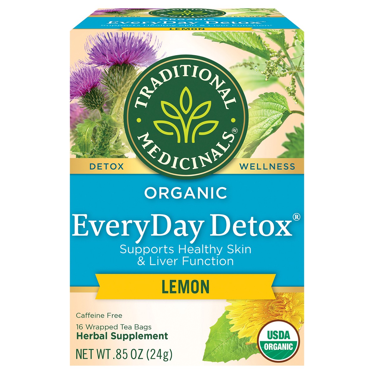 slide 1 of 10, Traditional Medicinals Organic Everyday Detox Lemon, 0.85 oz