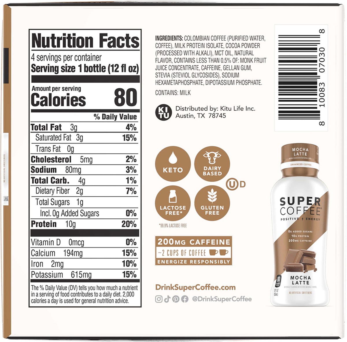 slide 2 of 12, Super Coffee Mocha Latte Super Coffee - 48 fl oz, 4 ct; 12 oz