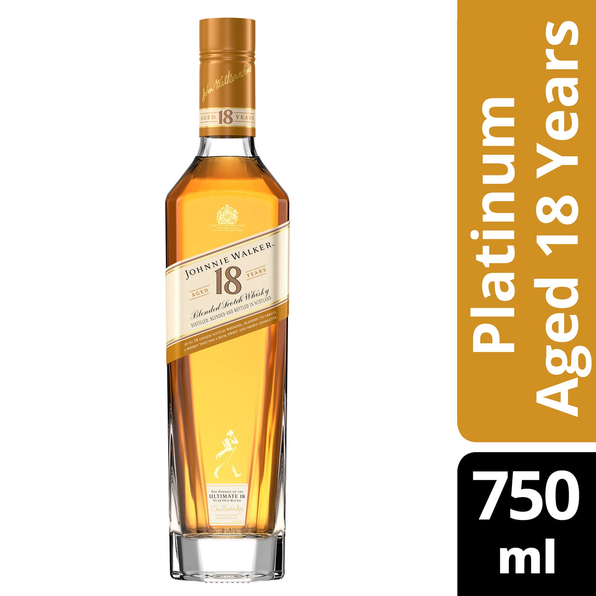 slide 3 of 5, Johnnie Walker Aged 18 Years Blended Scotch Whisky, 750 mL, 750 ml