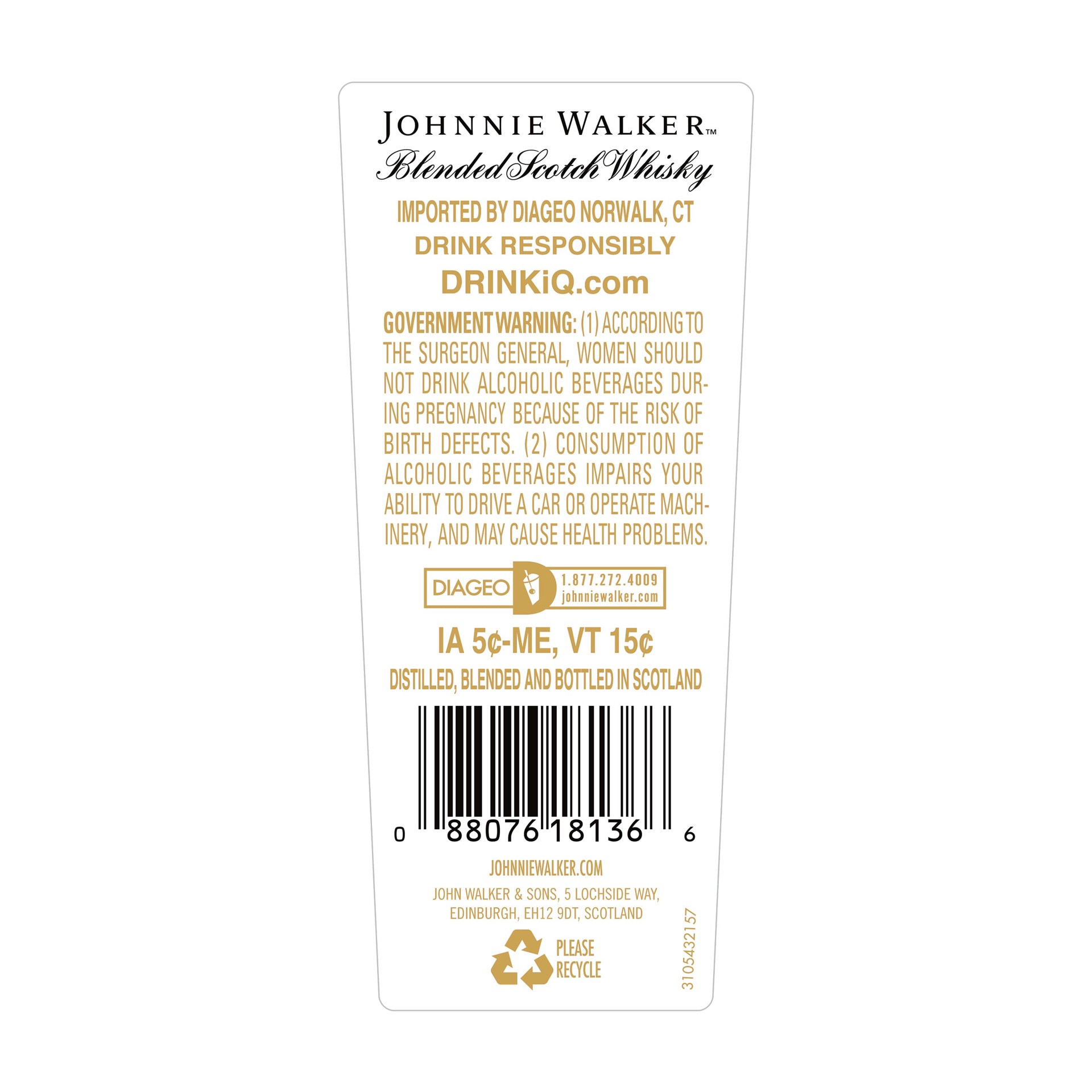 slide 4 of 5, Johnnie Walker Aged 18 Years Blended Scotch Whisky, 750 mL, 750 ml