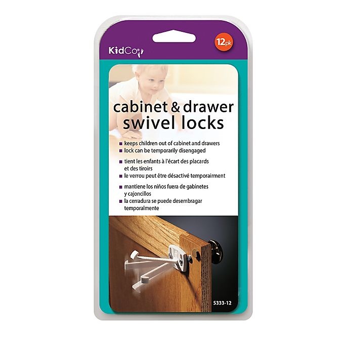 slide 1 of 3, KidCo Swivel Cabinet and Drawer Locks - White, 12 ct