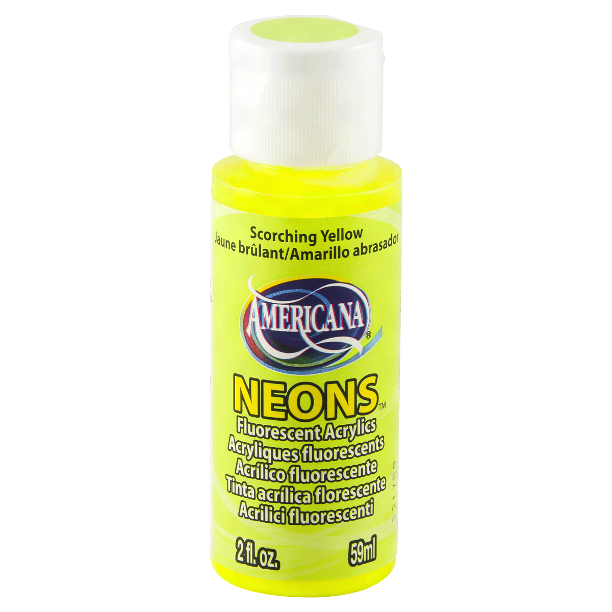 slide 1 of 4, Deco Art Americana Paint Hot Shots Neon Yellow, 2 oz