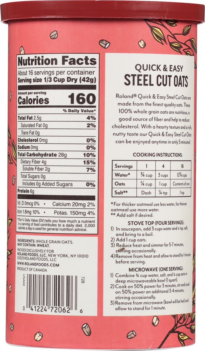 slide 9 of 9, Roland Steel Cut Oats 24 oz, 24 oz