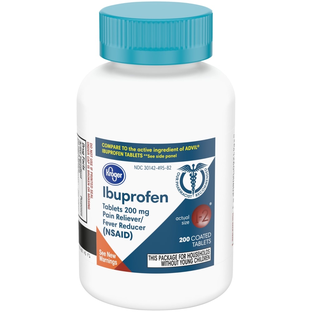 slide 1 of 1, Kroger Ibuprofen Coated Tablets 200Mg, 200 ct