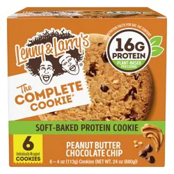 Lenny & Larry's The Complete Cookie, Peanut Butter Chocolate Chip - 6 ct