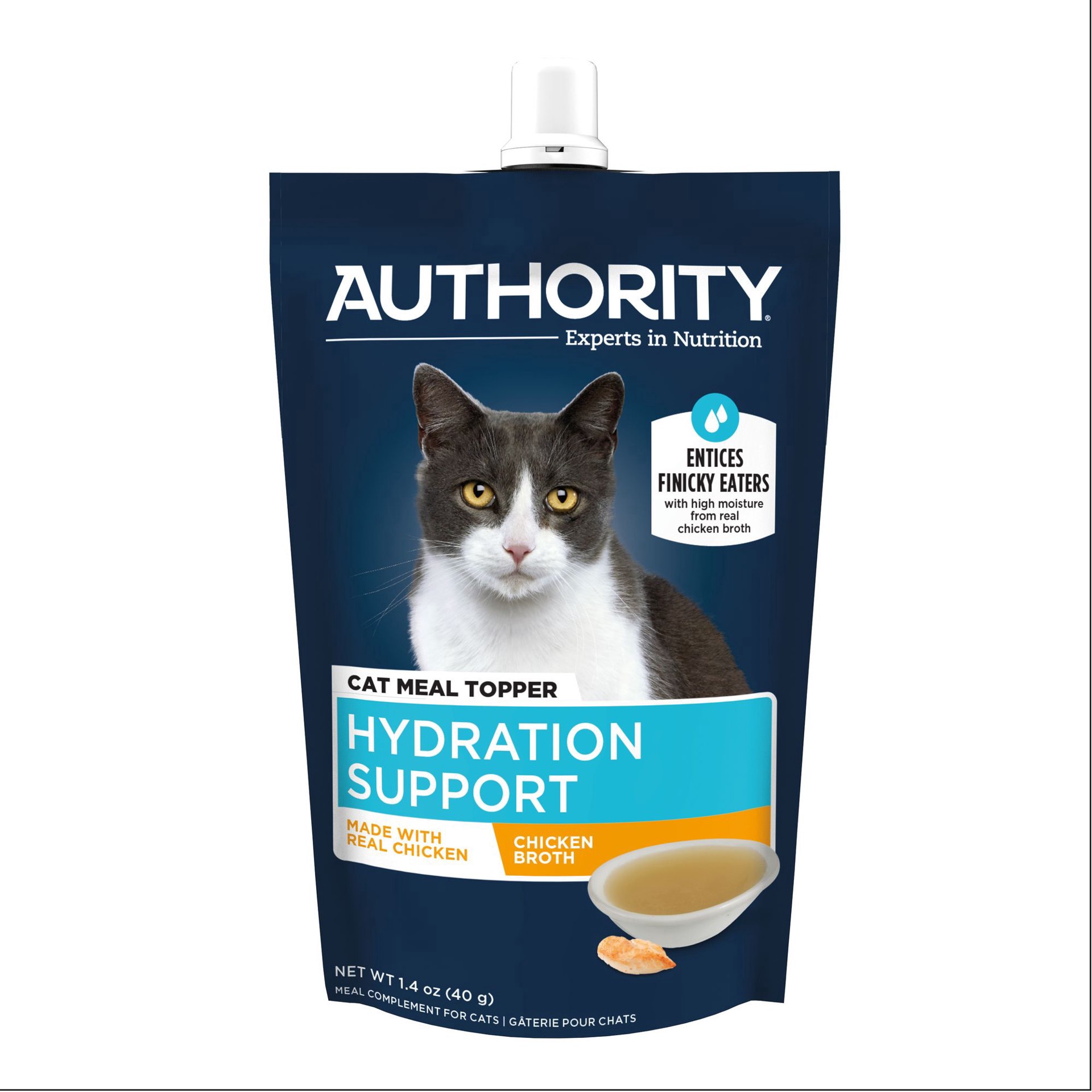 slide 1 of 1, Authority® Hydration Cat Food Complement - 1.4 Oz Broth, 1.4 oz