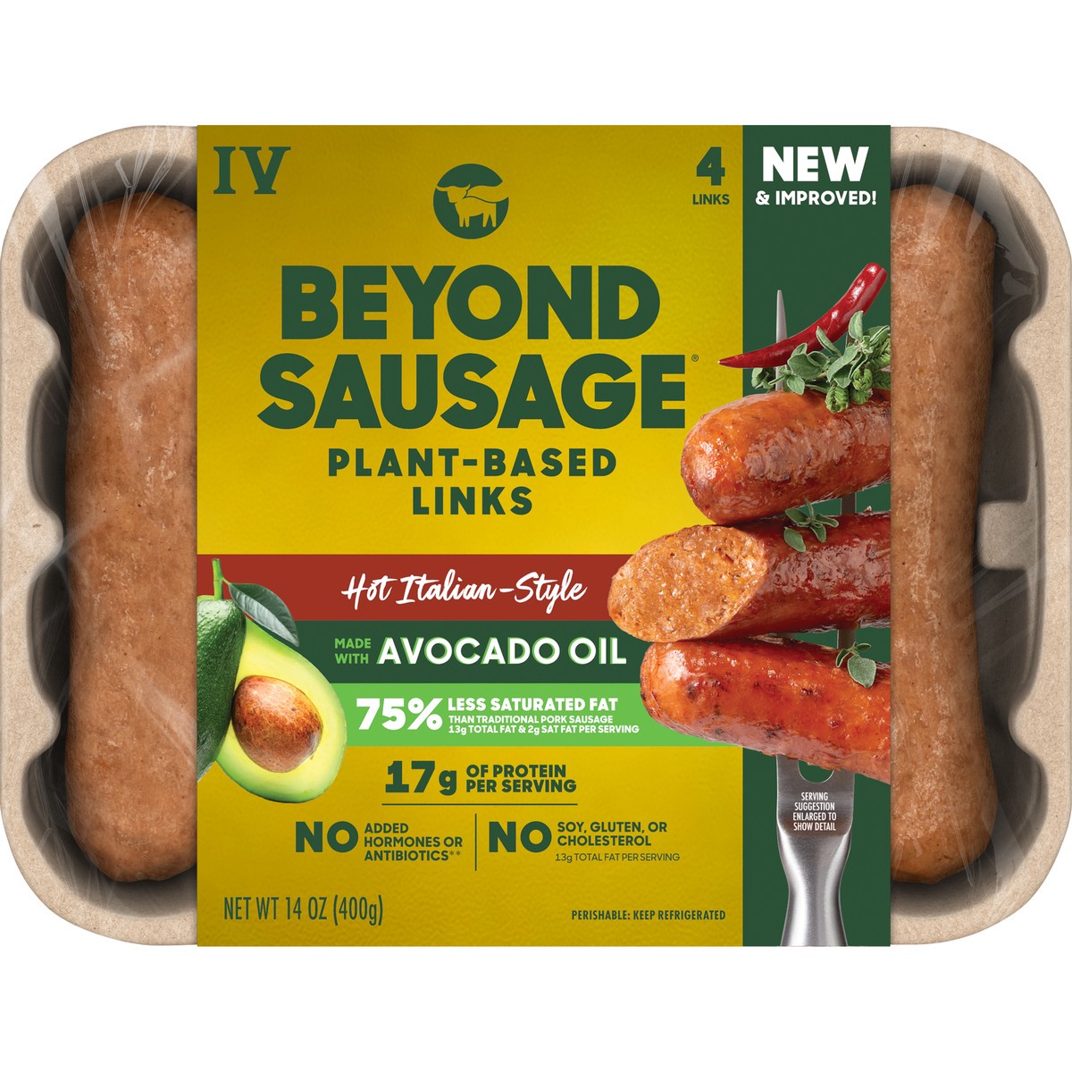 slide 1 of 17, Beyond Sausage Beyond Meat Plant-Based Dinner Sausage Links, Hot Italian 14 oz, 4 ct