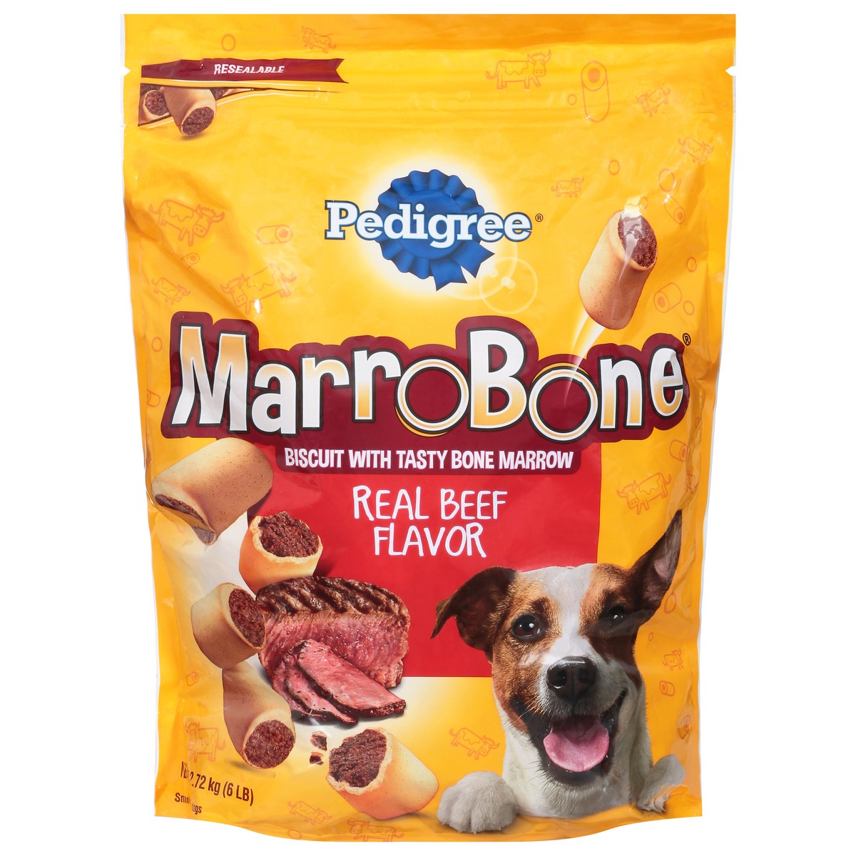 slide 1 of 4, PEDIGREE MARROBONE Dog Treats Real Beef Flavor Pack, 6 lb