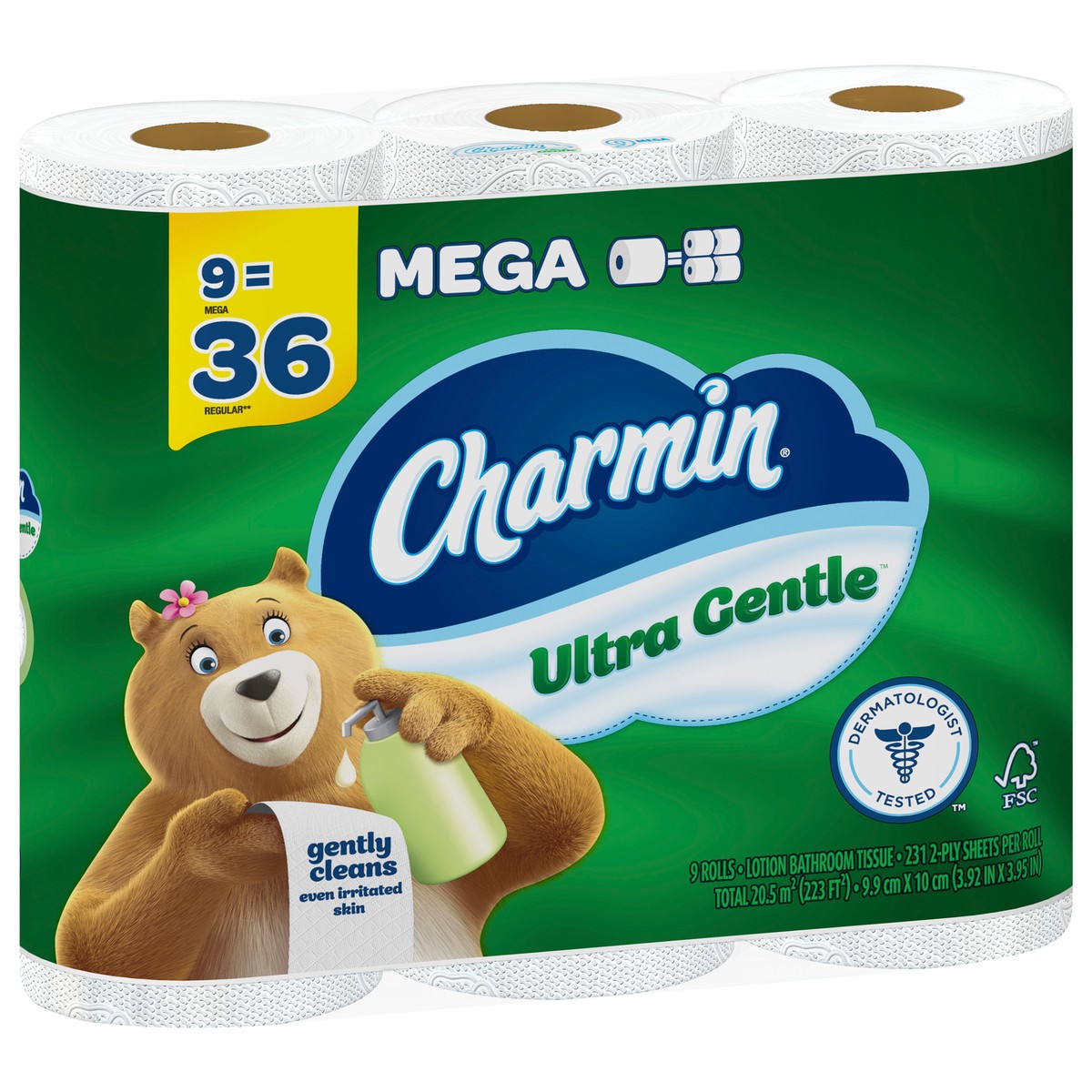 slide 5 of 5, Charmin Ultra Gentle Toilet Paper, 9 Mega Rolls, 231 Sheets Per Roll, 9 ct