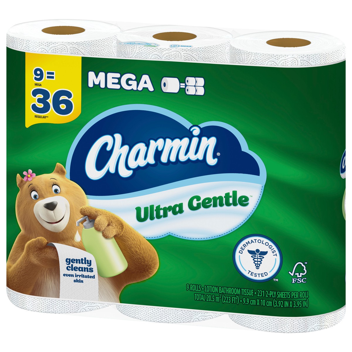 slide 2 of 5, Charmin Ultra Gentle Toilet Paper, 9 Mega Rolls, 231 Sheets Per Roll, 9 ct