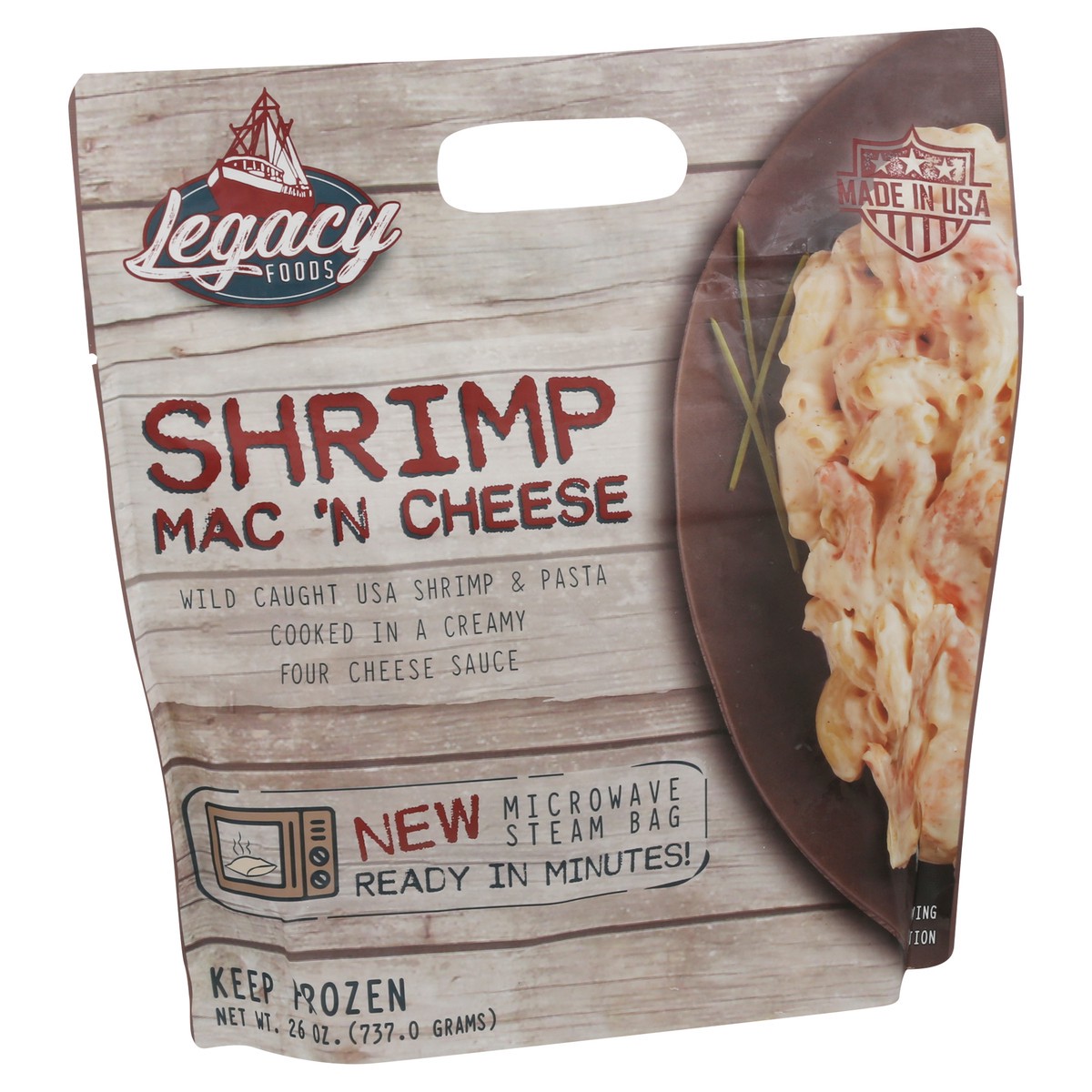 slide 2 of 14, Legacy Foods Shrimp Mac 'N Cheese 26 oz, 26 oz