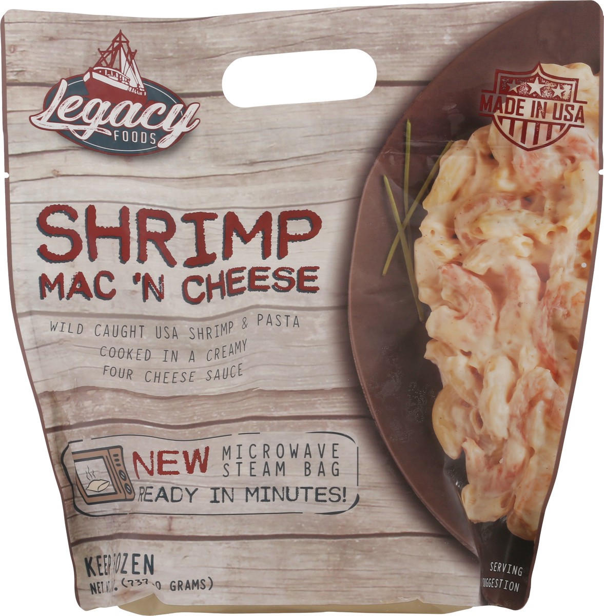 slide 6 of 14, Legacy Foods Shrimp Mac 'N Cheese 26 oz, 26 oz