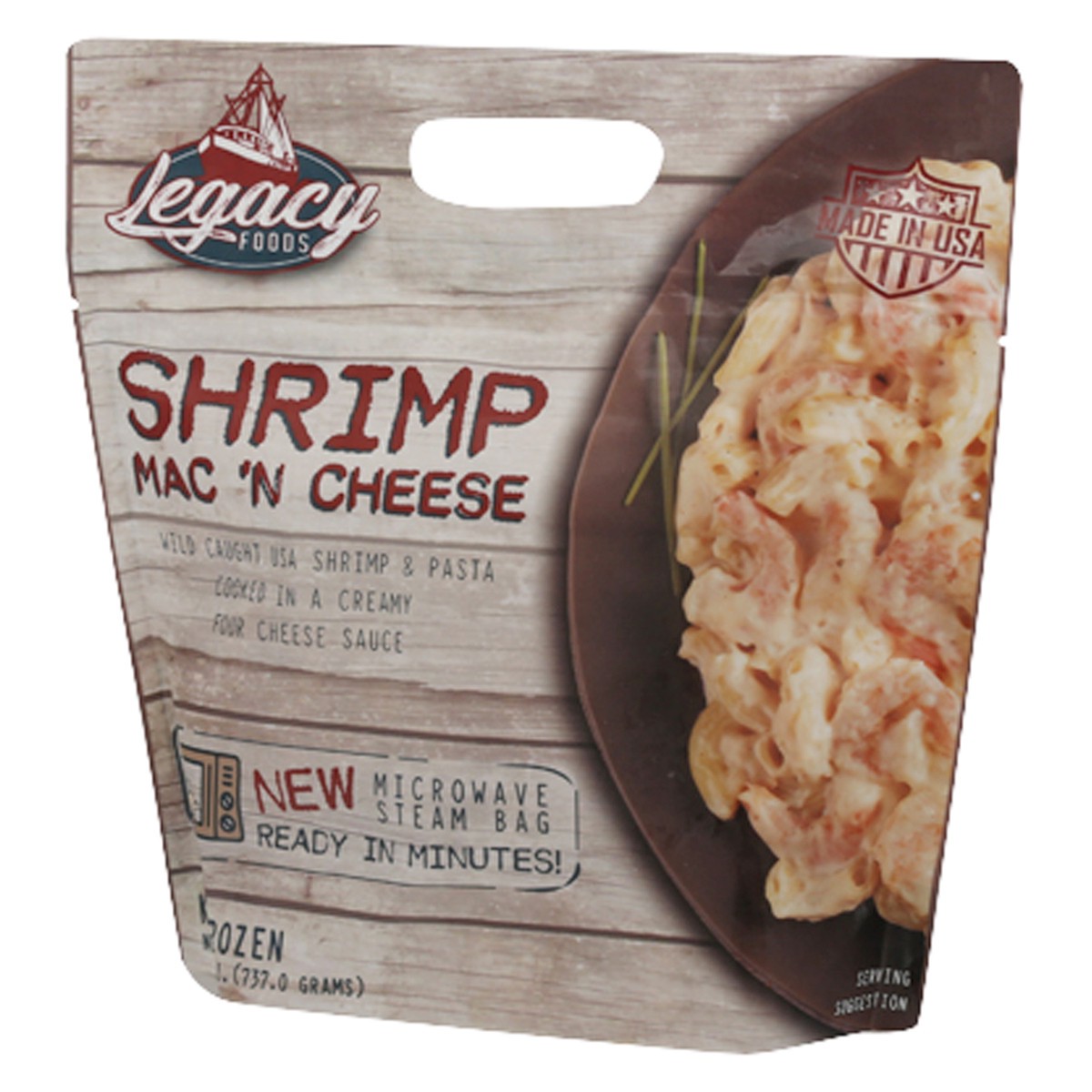 slide 11 of 14, Legacy Foods Shrimp Mac 'N Cheese 26 oz, 26 oz